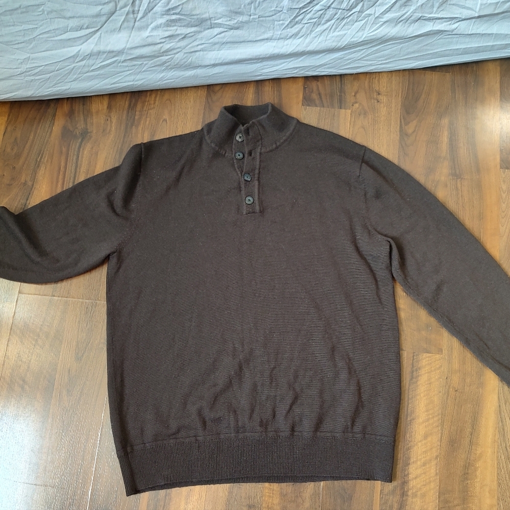 Britches. Men's Brown Bottom Mock Neck Sweater
